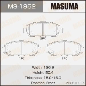 Má Phanh Trước Toyota Avanza 2021+. Veloz 22-25. Raize 2019+. ( MS-1952N ) Thương hiệu MASUMA Nhật Bản